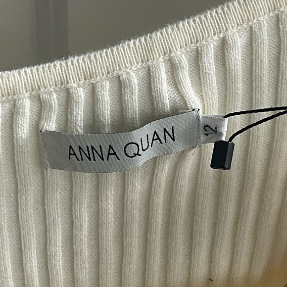 NEW ANNA QUAN Zali One-Shoulder Minidress Ivory Elegant Off-Shoulder Cream Dress - Picture 8 of 12